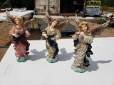 3 Musical Angel Figurines