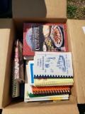 Box of Cookbooks and Care Bear books