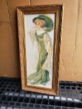 11x23 in. Framed Art - Green Woman J. Barrick