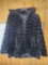 Liz Claiborne XL Black Faux Fur Coat with Hood