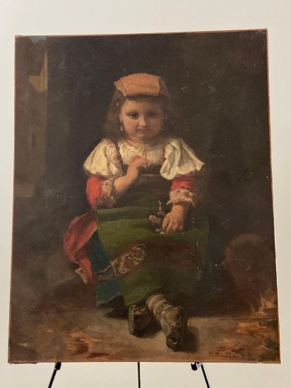 Pierre-Louis-Joseph de Coninck Oil painting - Italian Girl holding a doll