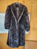 Olympia Limited Inc. Long Black Brown Faux Fur Coat Lounsbury