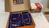 Cigar boxes, Crown royal bags