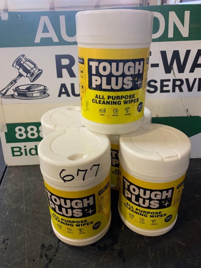 lot of 5 tough plus cleaning wipes