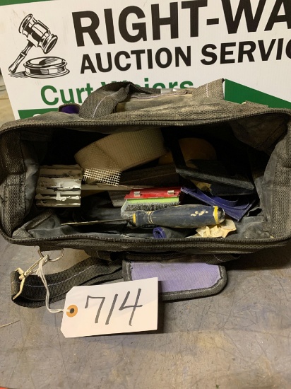 dry wall tools, bag, misc