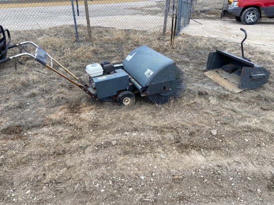 walk behind sweeper with bucket