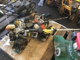 PALLET OF HEDGE TRIMMER, CHAINSAW PARTS, LINE TRIMMER PARTS