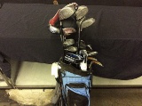 Pong golf bag with various brand clubs