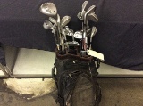 Golf bag with titleist,taylor made clubs