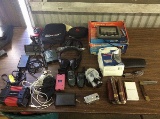 Gps,cigars,xm radio,walkie talkies,tazer,binoculars,mobile lcd monitor, Health monitor,knife,keychai