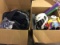 2 boxes of clothes,tools,toys,books,motorcycle helmet