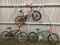 3 bmx bikes, HARO, SCHWINN falcon, no name