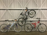 3 full suspension mountain bikes, next, MONGOOSE saga, pacific titan