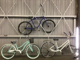 3 beach cruisers, bent SCHWINN step through, FIRMSTRONG urban, HUFFY summerland