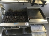 GARLAND commercial gas stove and flat top grill combo