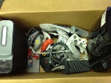 1 box of xbox 360 60GB HDD, playstation 3, N64 Xbox Wii controllers, SNES Ken Griffey