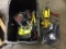 Tub of tools,floor jack,jumper cables,gun locl,