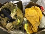 1 pallet of FIREMAN rescue equipment, JACKETS, CLOTHING ITEMS, HARNESSES