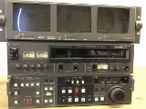 1 VIDEOcassette recorder and triple screen video monitor, SONY BETACAM SP PVW 2800, PANORAMA DTV MON
