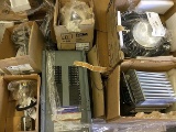 1 pallet of metal outlet boxes, breaker panel board LED lighting and housing, hand air dryer