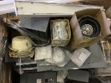 1 pallet of SQUARE D heavy duty safety switch, light housings, HEALTH ZENITH light, wiring, metal bo