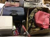 Suitcases,clothes,shoes,lockbox,skateboard,scoote,window shade, Tennis rackets,golf club,box of back