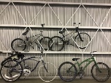 4 bikes, SCHWINN and NO NAME cruiser, MICARGI and FREE AGENT bmx