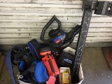 1 box of scale body, TORO super blower, flashlight, air gas monitors, gauges, chest like harnesses