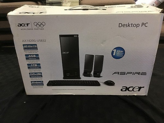 New in box acer aspire desktop pc,model ax1420g u5832