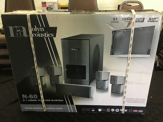 New in box nolyn acoustics n 60, 5 point 1 home theatre system,1500 Watts