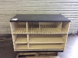 Wood counter w/ shelves