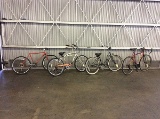 4 bikes, kent, 2 schwinn, specialized Road bike, cruiser, landmark, hardrock