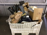 Crate of computer cables, mounting brackets, fire rescue gear, Crate not included