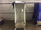 Stainless steel banquet plate rolling cart W/ cover