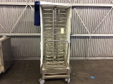 Stainless steel rolling banquet plate cart W/cover