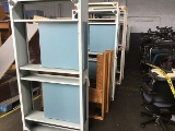Row of Metallic/Wooden Shelve & Boxes Full of Miscellaneous Office Supplies