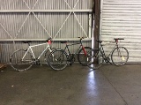 3 bikes, 2 no name, thruster 3 road bikes,