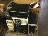 Pallet of computers,computer equipment,laptop bags, Cash drawers,jewelry box,pillows,Hercules burner