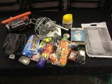 Box with bbs,co2 cartridges,wii,baseball glove,toys, PSP no battery,cds,MacBook Air hardcase,book