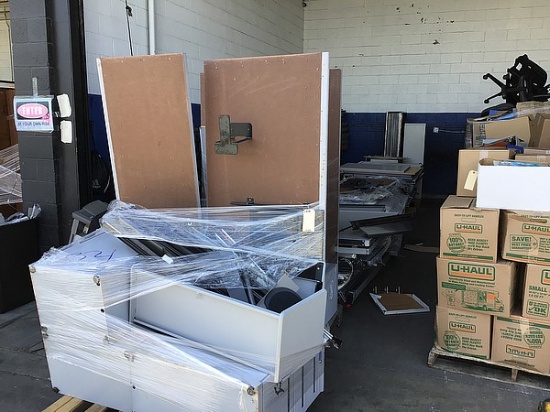 6 Pallets of Office Dividers, Shelves, Drawers, & Table Tops