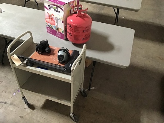 Two Corded shapers& Helium paper cutting board, book Cart