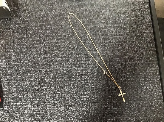 Gold cross with gold chain