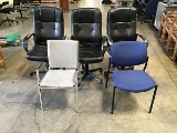 Five assorted office chairs