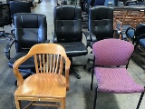 Five assorted office chairs