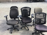 Six assorted office chairs