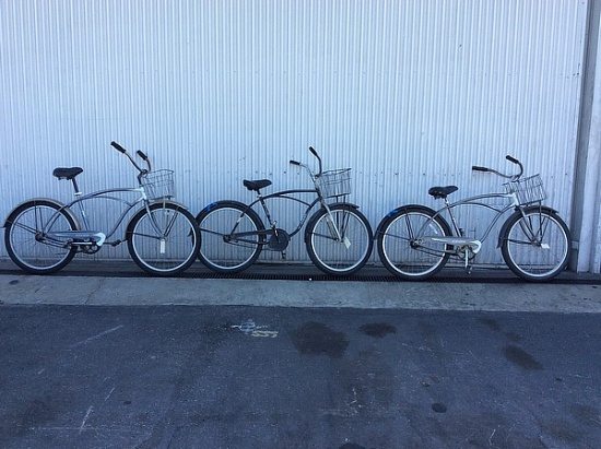 3 bikes, beach cruisers