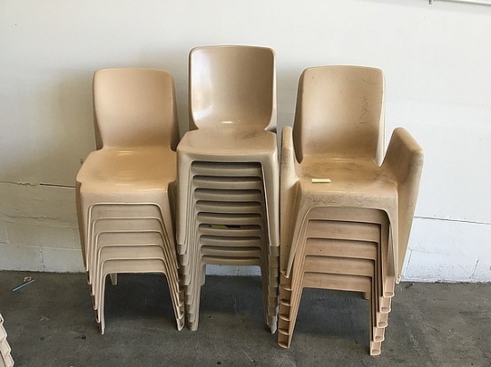 Twenty two plastic chairs