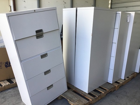 2 pallets of metal file cabinets