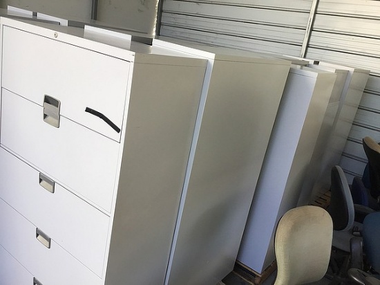 4 pallets metal file cabinets