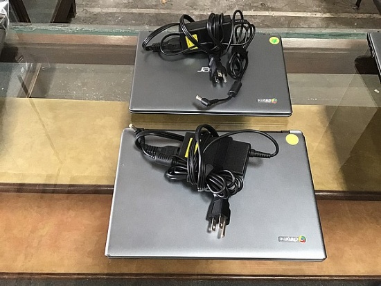Two acer chrome mini laptop with charger